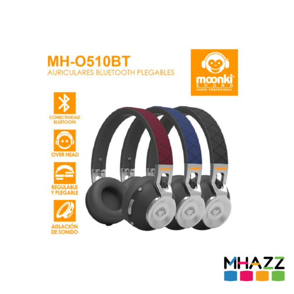 Auricular Bluetooth On Ear Moonki Sound Mh o510bt - Imagen 2