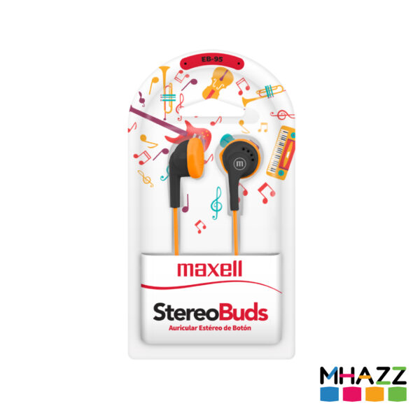 Auricular Maxell Eb 95Earbuds In ear Naranja y Negro