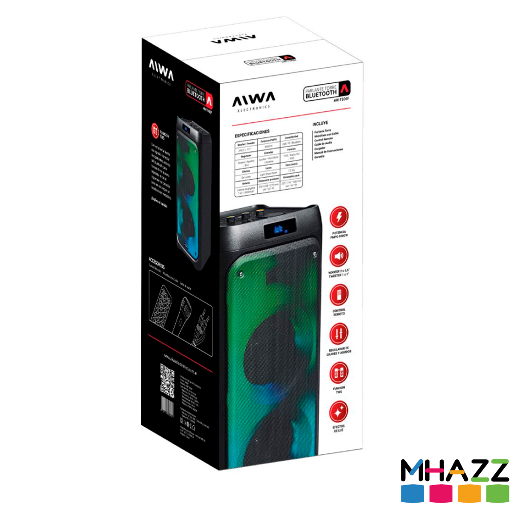 Parlante Torre Bluetooth Portátil Aiwa Aw t265sf - Imagen 3