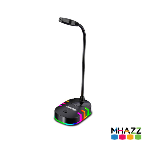 Micrófono Gamer Streaming Flex. RGB XMIC150 Soul - Negro