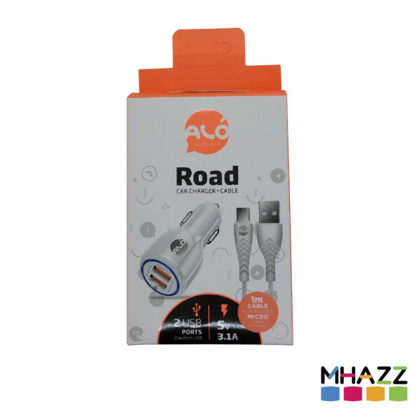 Cargador de Auto ALO 3.1 2xUSB a micro usb