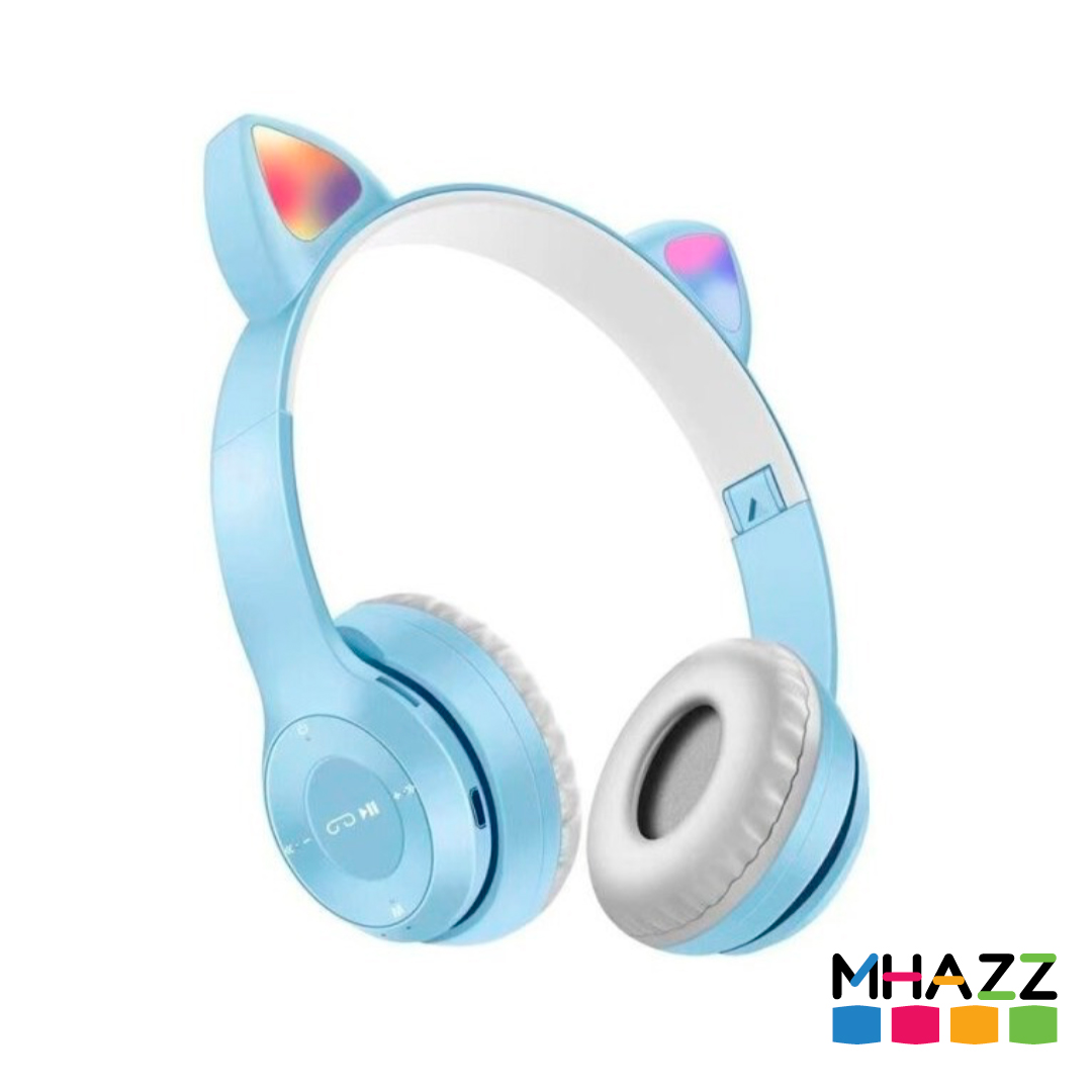 Auricular Orejas de Gatito Bluetooth – Celeste